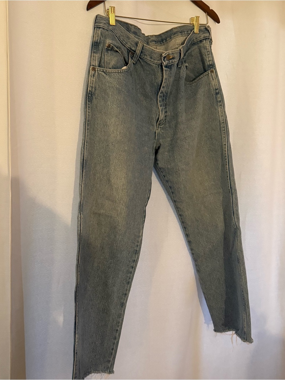 Wrangler Light Blue Baggy Cut Off Jeans